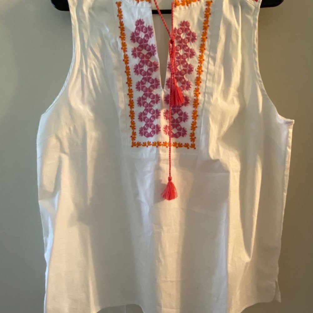 J crew embroidery top